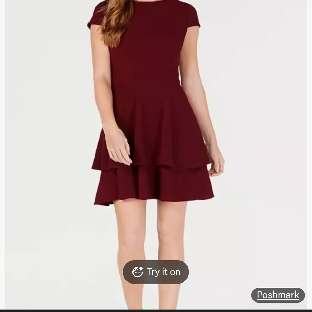 B Darlin Burgundy Mini Dress